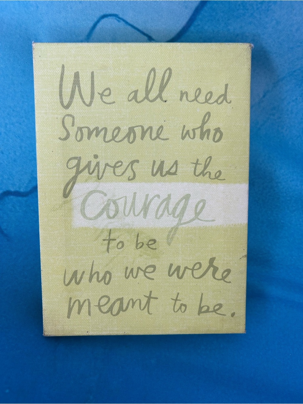Private Label Pale Green Inspirational Wall Art - Courage Quote